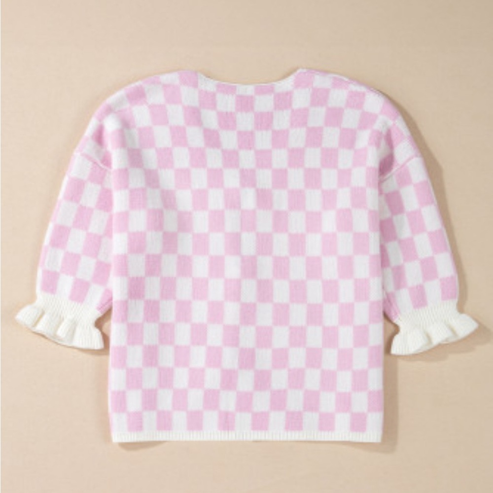 Macie checkered bow cardigan - Picture 4 of 7